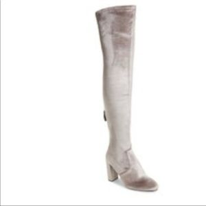 Steve Madden velour, over the knee heeled boots